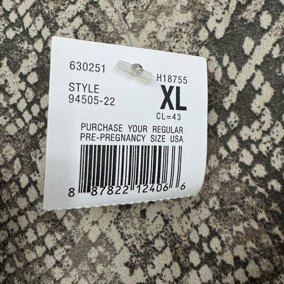 NWT Motherhood Maternity Snake Print Shirt Woman’s size XL gray cream - Picture 4 of 10